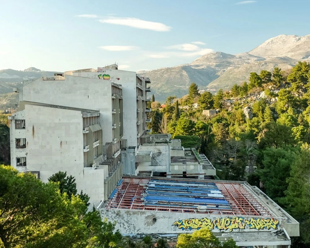 Wrecked Hotel Complex in Kupari A Haunting Reminder of Destruction